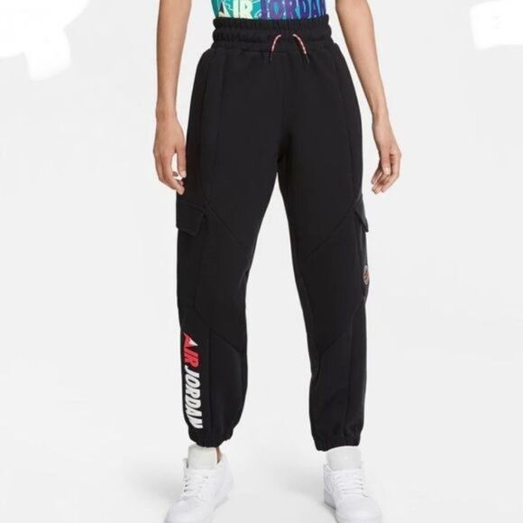 AIR JORDAN WOMENS WINTER UTILITY FLEECE PANTS Black Small MSRP $110 NWOT - Picture 1 of 14